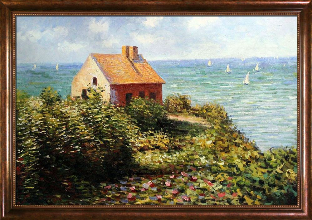 The Fisherman's Cottage at Pourville Pre-Framed - Verona Cafe Frame 24"X36"