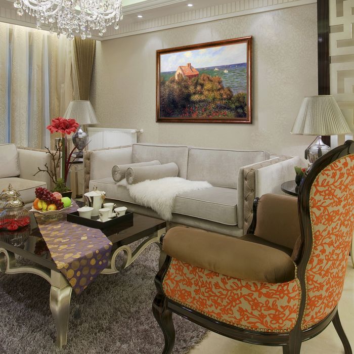 The Fisherman's Cottage at Pourville Pre-Framed - Verona Cafe Frame 24"X36"