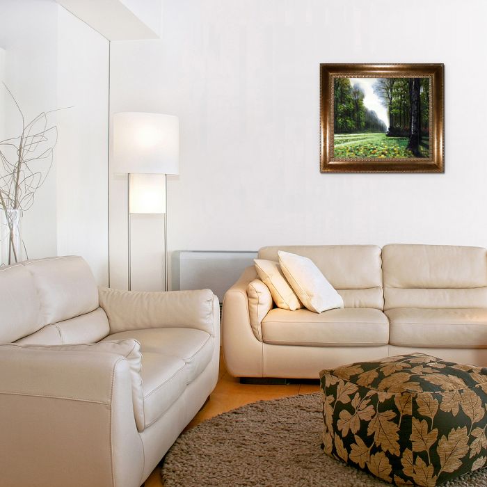 The Road to Bas-Breau, Fontainebleau Pre-Framed - El Dorado Gold Frame 20"X24"