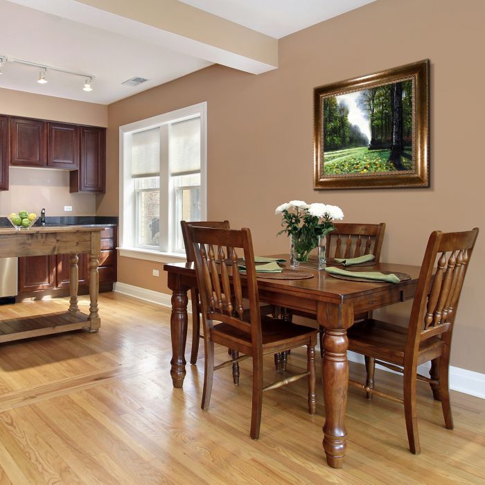 The Road to Bas-Breau, Fontainebleau Pre-Framed - El Dorado Gold Frame 20"X24"