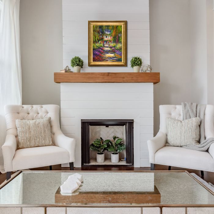 Garden Path at Giverny Pre-Framed - Athenian Gold Frame 16"X20"