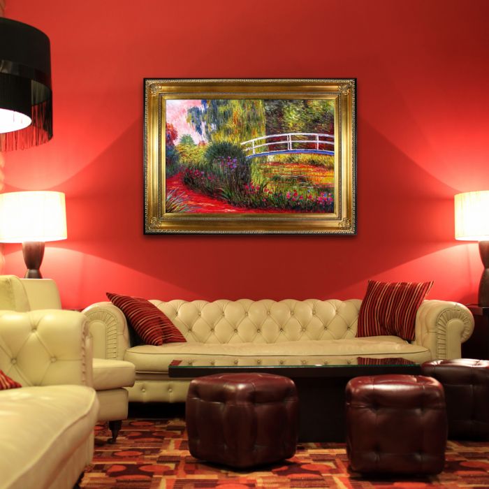 The Japanese Bridge Pre-Framed - Regency Gold Frame 24"X36"