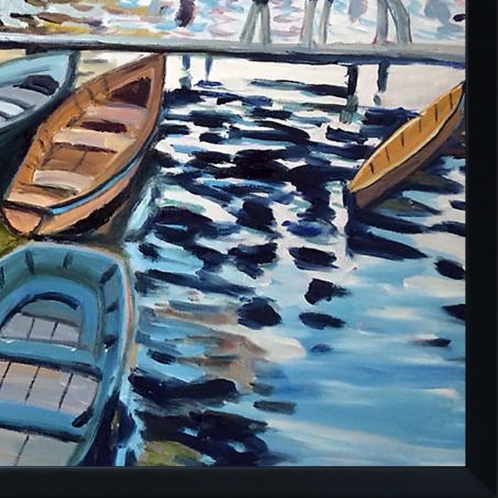 Bathers at Grenouillere,1869 Pre-framed - Studio Black Wood Frame 20"X24"