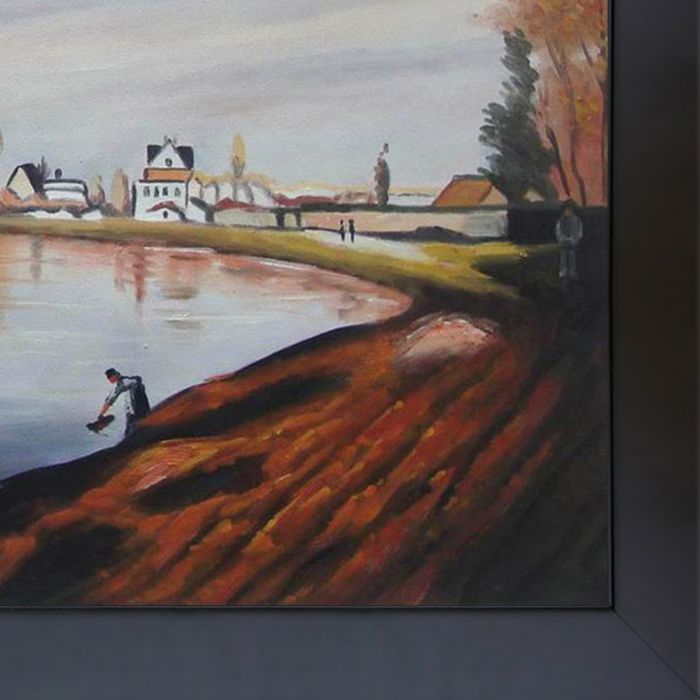 The Seine at Argenteuil Pre-Framed - New Age Black Frame 24"X36"