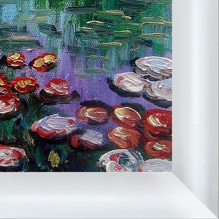 Water Lilies (pink) Pre-Framed - Moderne Blanc Frame 8" X 10"