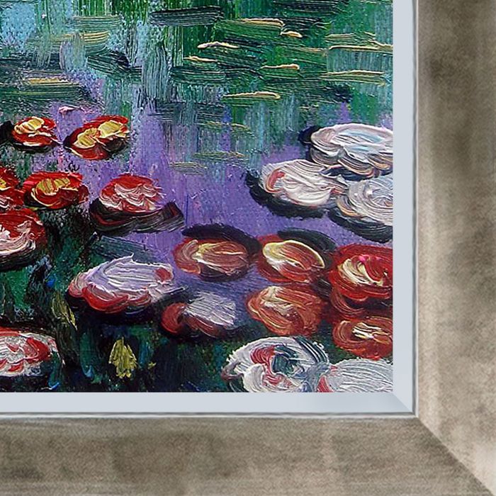 Water Lilies (pink) Pre-Framed - Champagne Silhouette 8" X 10"