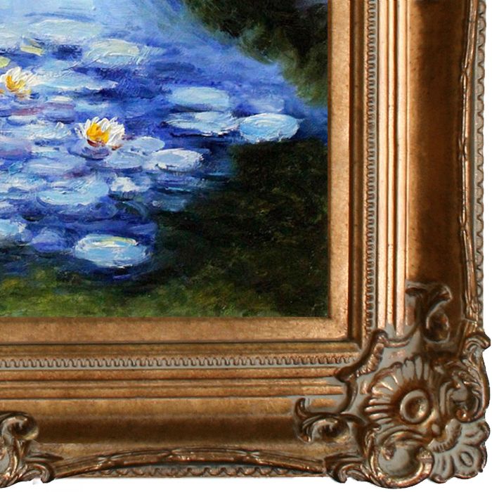Water Lilies (blue-green) Pre-Framed - Renaissance Bronze Frame 20"X24"