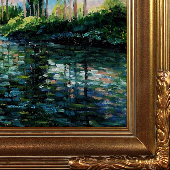 Poplars on the Banks of the Epte Pre-Framed - Florentine Gold Frame 20"X24"