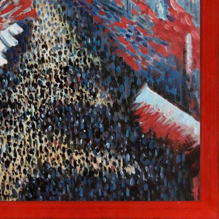 La Rue Montorgueil, Paris, Festival of June Pre-Framed - Stiletto Red Frame 24" X 36"