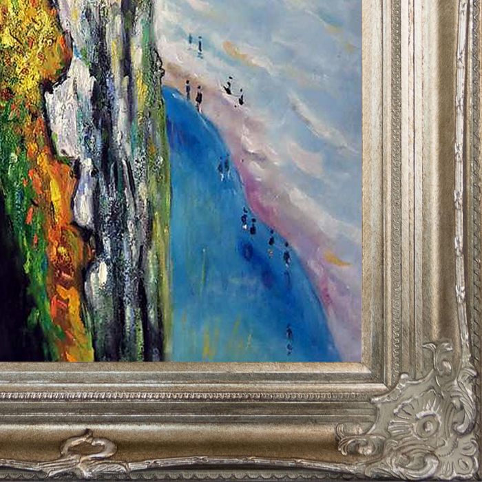 Cliff at Dieppe Pre-Framed - Renaissance Champagne Frame 24"X36"