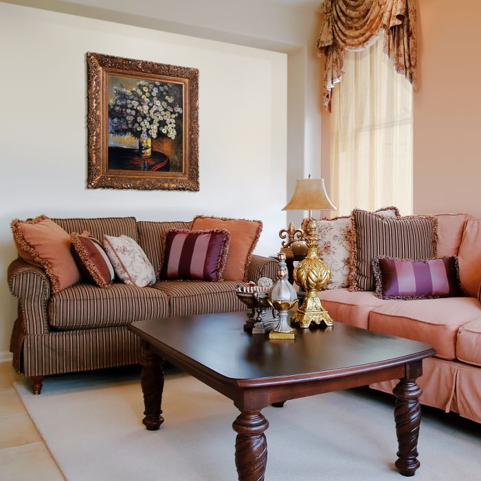 Asters, 1880 Pre-Framed - Burgeon Gold Frame 20"X24"