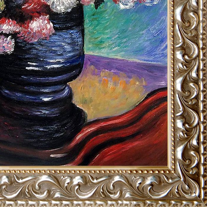 Chrysanthemums Pre-Framed - Rococo Silver 20"X24"