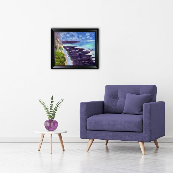 Cliff near Dieppe Pre-Framed - Black Matte Frame 20"X24"