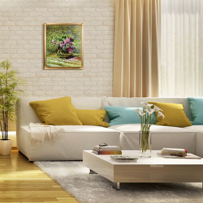 Flowers in a Pot Pre-Framed - Gold Luminoso Frame 20"X24"