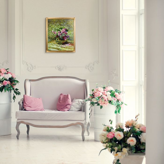 Flowers in a Pot Pre-Framed - Gold Luminoso Frame 20"X24"