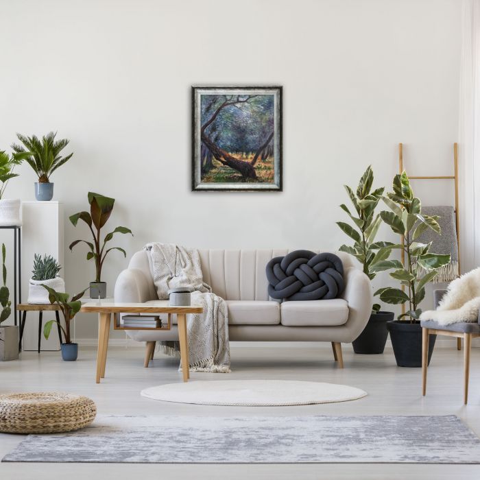 Olive Trees (Study) Pre-Framed - Athenian Distressed Silver Frame 20"X24"