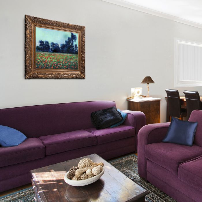 Poppies at Giverny Pre-Framed - Burgeon Gold Frame 20"X24"