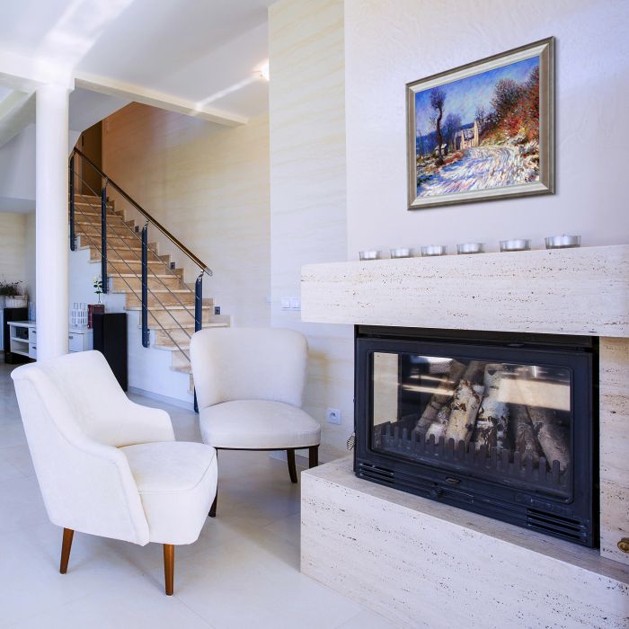 Road to Giverny in Winter Pre-Framed - Athenian Silver Frame 20"X24"