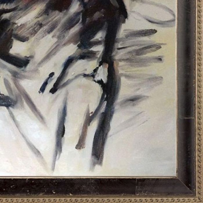 Self Portrait in his Atelier (unfinished image) Pre-Framed - Hermitage Cabernet Scooped Frame 20X24