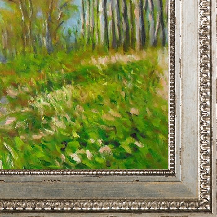 Small Boat on the Small Branch of the Seine at Argenteuil Pre-Framed - Versailles Silver King Frame 20" X 24"