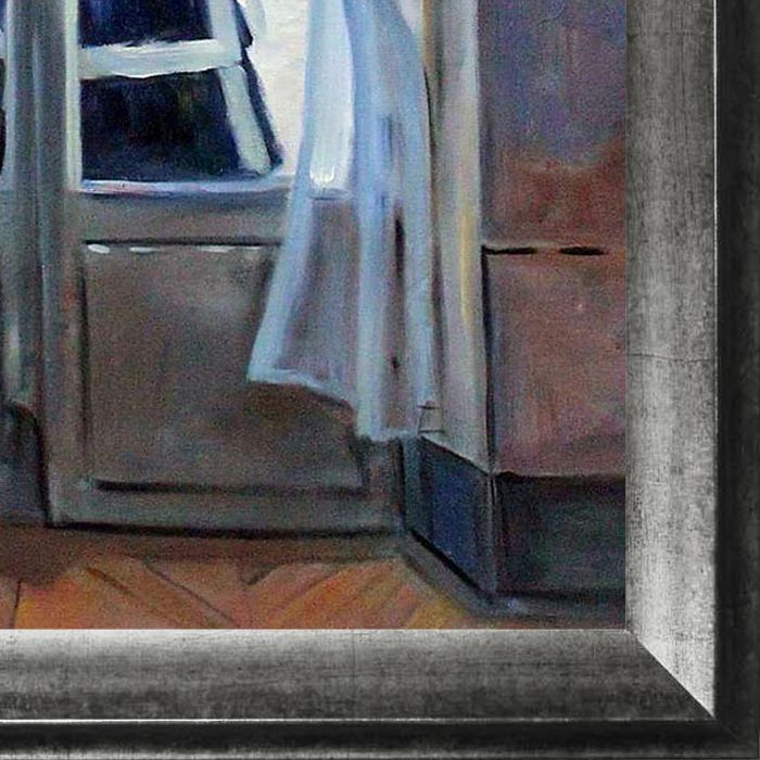 The Red Cape (Madame Monet) Pre-Framed - Athenian Distressed Silver Frame 20"X24"