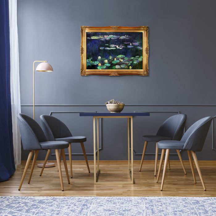 Water Lilies, Green Reflections (right half - detail) Pre-Framed - Victorian Gold Frame 24"X36"