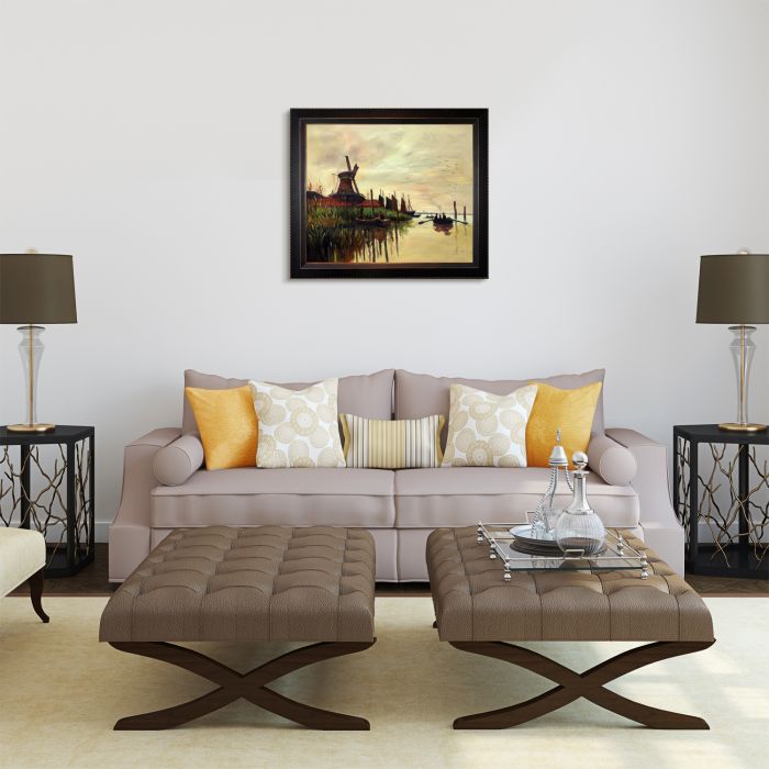 Windmill at Zaandam Pre-Framed - Veine D'Or Bronze Angled Frame 20"X24"