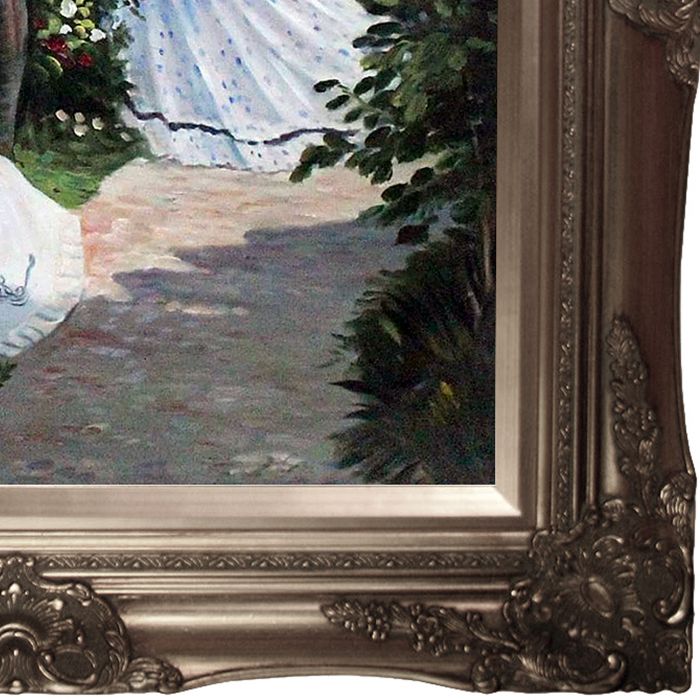 Women in the Garden, 1866 Pre-framed - Victorian Champagne Frame 20
