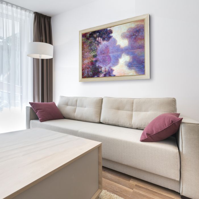 Misty Morning on the Seine (pink), 1897 Pre-Framed - Constantine Frame 30" X 40"