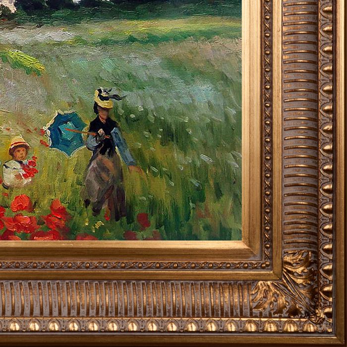 Poppy Field in Argenteuil Pre-Framed - Regal Gold Frame 20"X24"