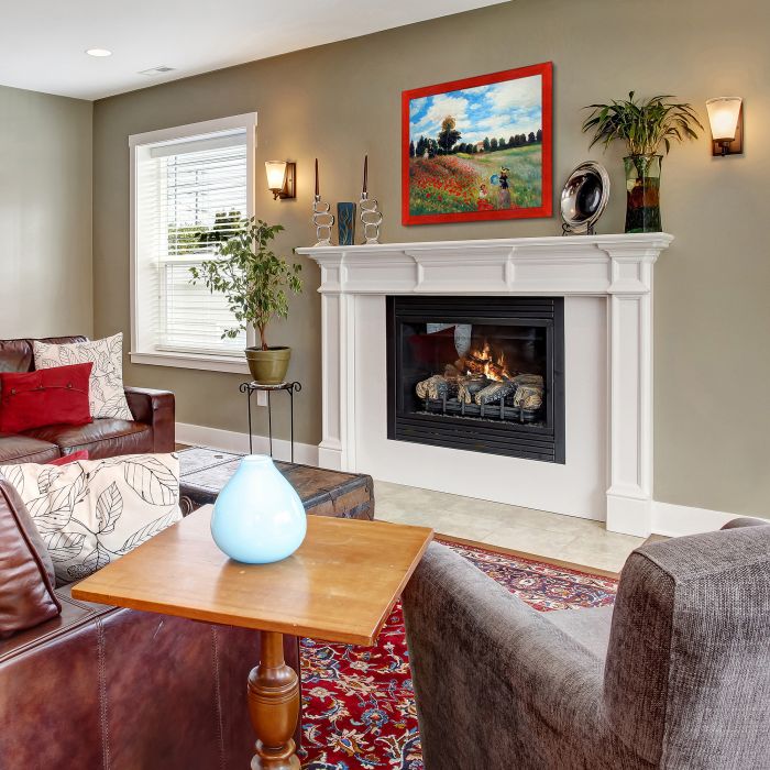 Poppy Field in Argenteuil Pre-Framed - Stiletto Red Frame 20" X 24"