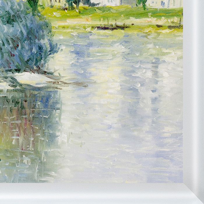 The Seine at Lavacourt Pre-Framed - Moderne Blanc Frame 20" X 24"