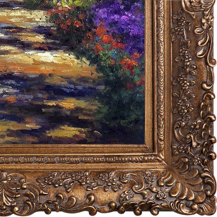 Garden Path at Giverny Pre-Framed - Burgeon Gold Frame 20"X24"