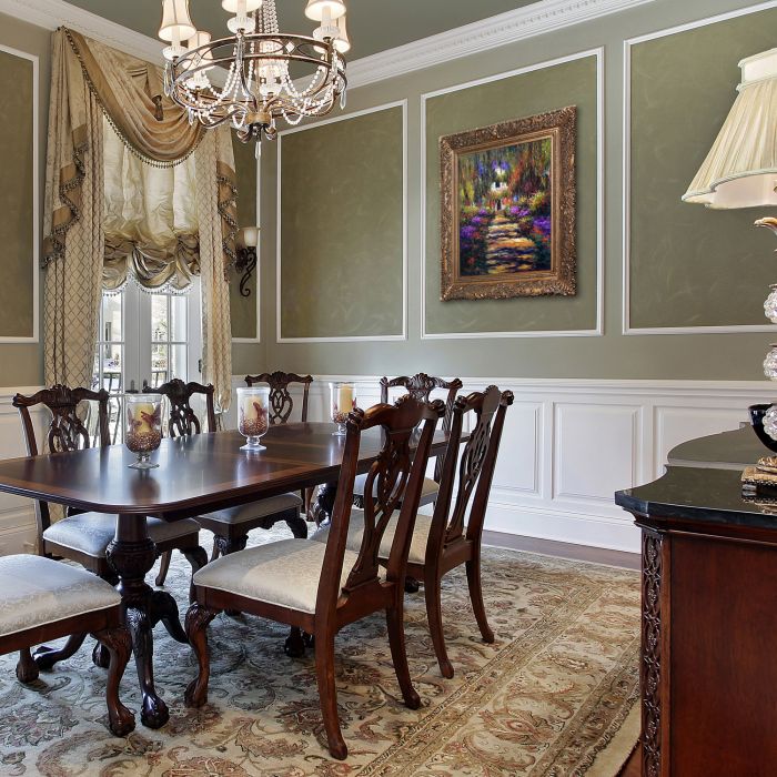 Garden Path at Giverny Pre-Framed - Burgeon Gold Frame 20"X24"