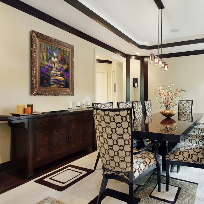 Garden Path at Giverny Pre-Framed - Burgeon Gold Frame 20"X24"