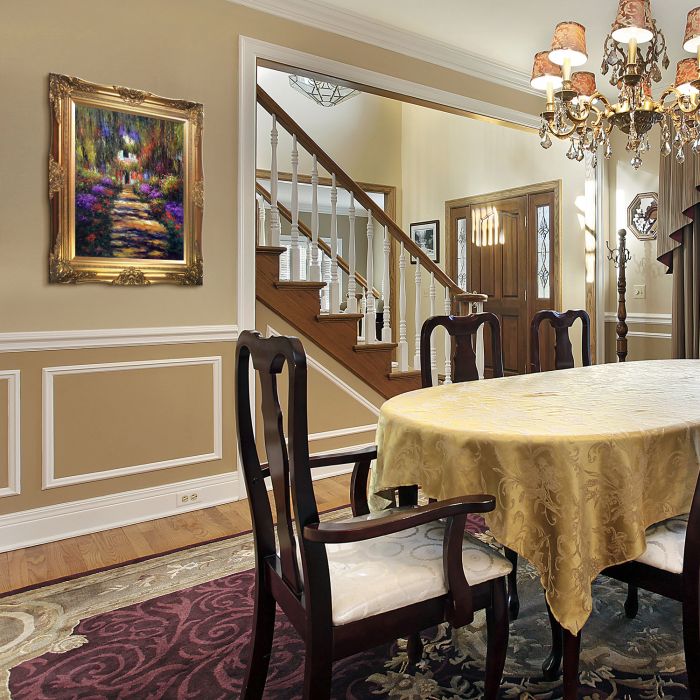 Garden Path at Giverny Pre-Framed - Victorian Gold Frame 20"X24"