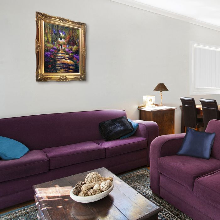 Garden Path at Giverny Pre-Framed - Victorian Gold Frame 20"X24"