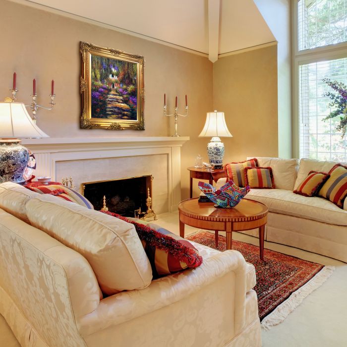 Garden Path at Giverny Pre-Framed - Victorian Gold Frame 20"X24"