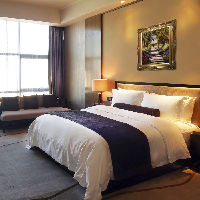 Garden Path at Giverny Pre-Framed - Victorian Gold Frame 20"X24"