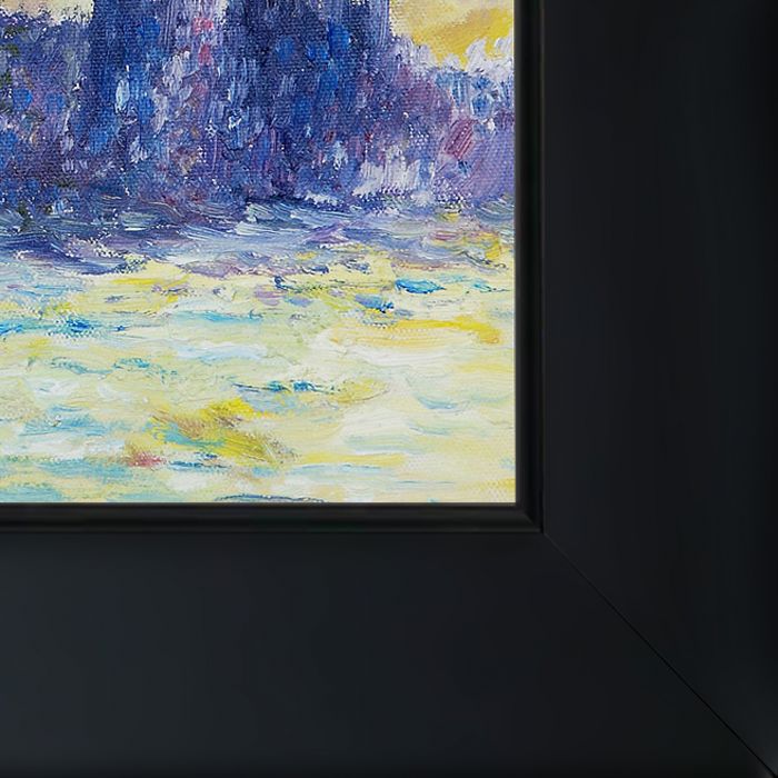 London Houses of Parliament (Sun Breaking Through the Fog) Pre-Framed - New Age Black Frame 8"X10"