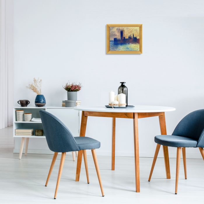 London. Houses of Parliament (Sun Breaking Through the Fog) Pre-Framed - Piccino Luminoso Frame 8" X 10"