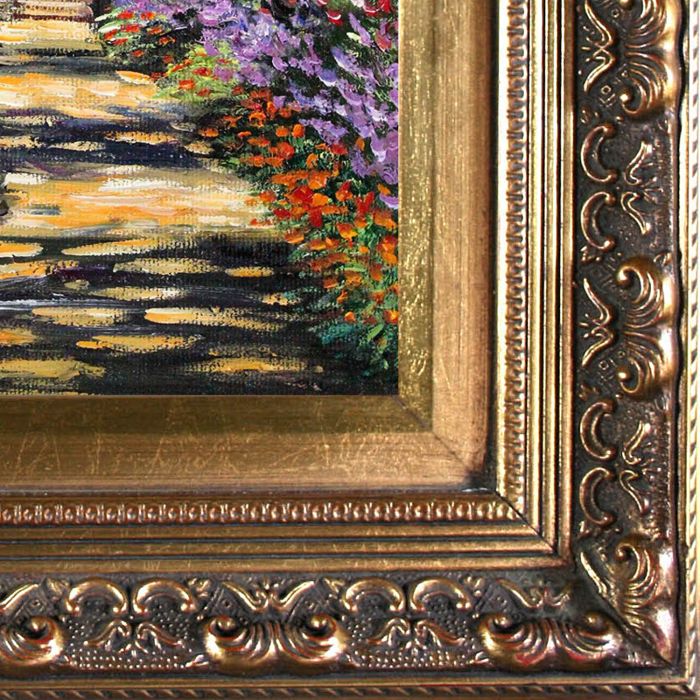 Garden Path at Giverny Pre-Framed - Baroque Antique Gold Frame 8"X10"