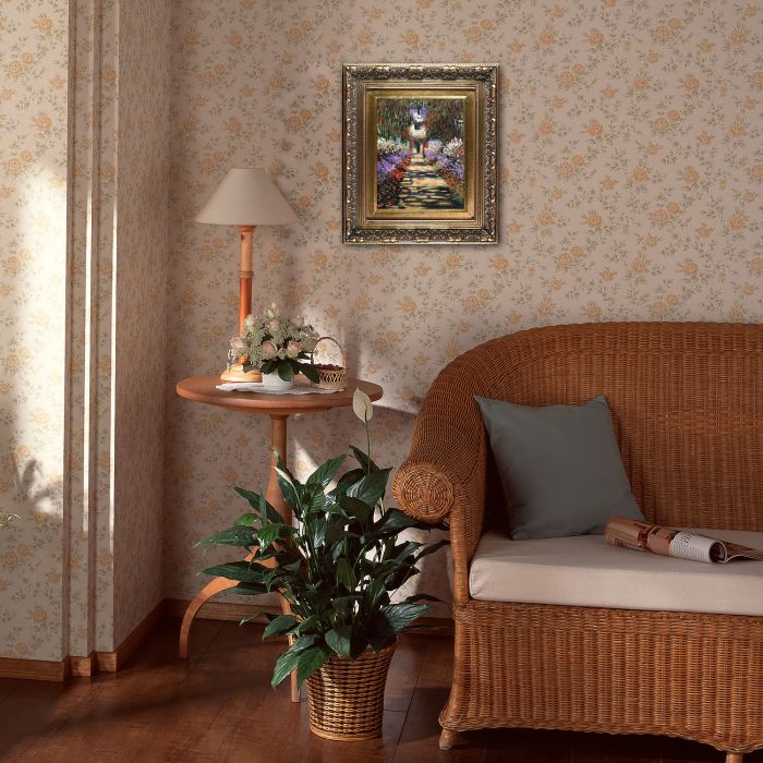 Garden Path at Giverny Pre-Framed - Baroque Antique Gold Frame 8"X10"