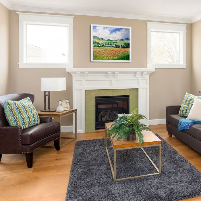 Poppy Field near Giverny Pre-Framed - Moderne Blanc Frame 20" X 24"