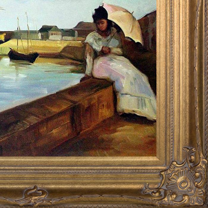 The Harbor at Lorient Pre-Framed - Renaissance Bronze Frame 24"X36"