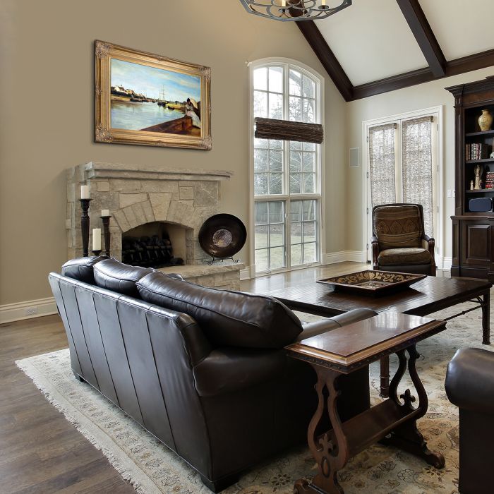 The Harbor at Lorient Pre-Framed - Renaissance Bronze Frame 24"X36"