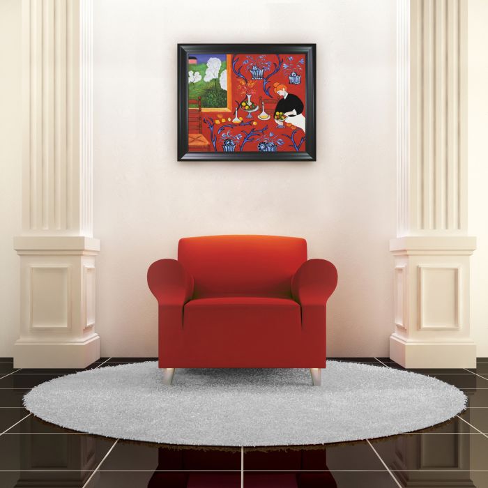 Red Room (Harmony in Red) Pre-Framed - Black Matte Frame 20"X24"
