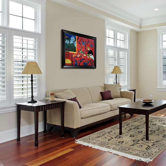 Red Room (Harmony in Red) Pre-Framed - Black Matte Frame 20"X24"