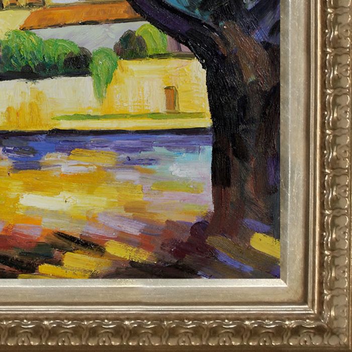 Place des Lices Pre-Framed - Elegant Champagne Frame 20"X24"