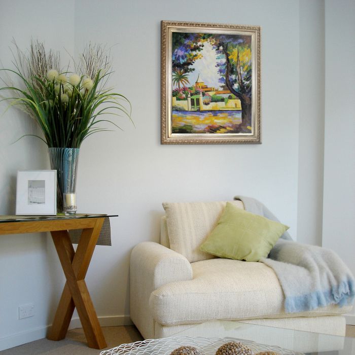 Place des Lices Pre-Framed - Elegant Champagne Frame 20"X24"